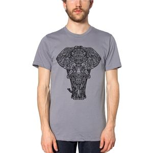 Elephant Tribal Graphic Tee Print T-Shirt Sml